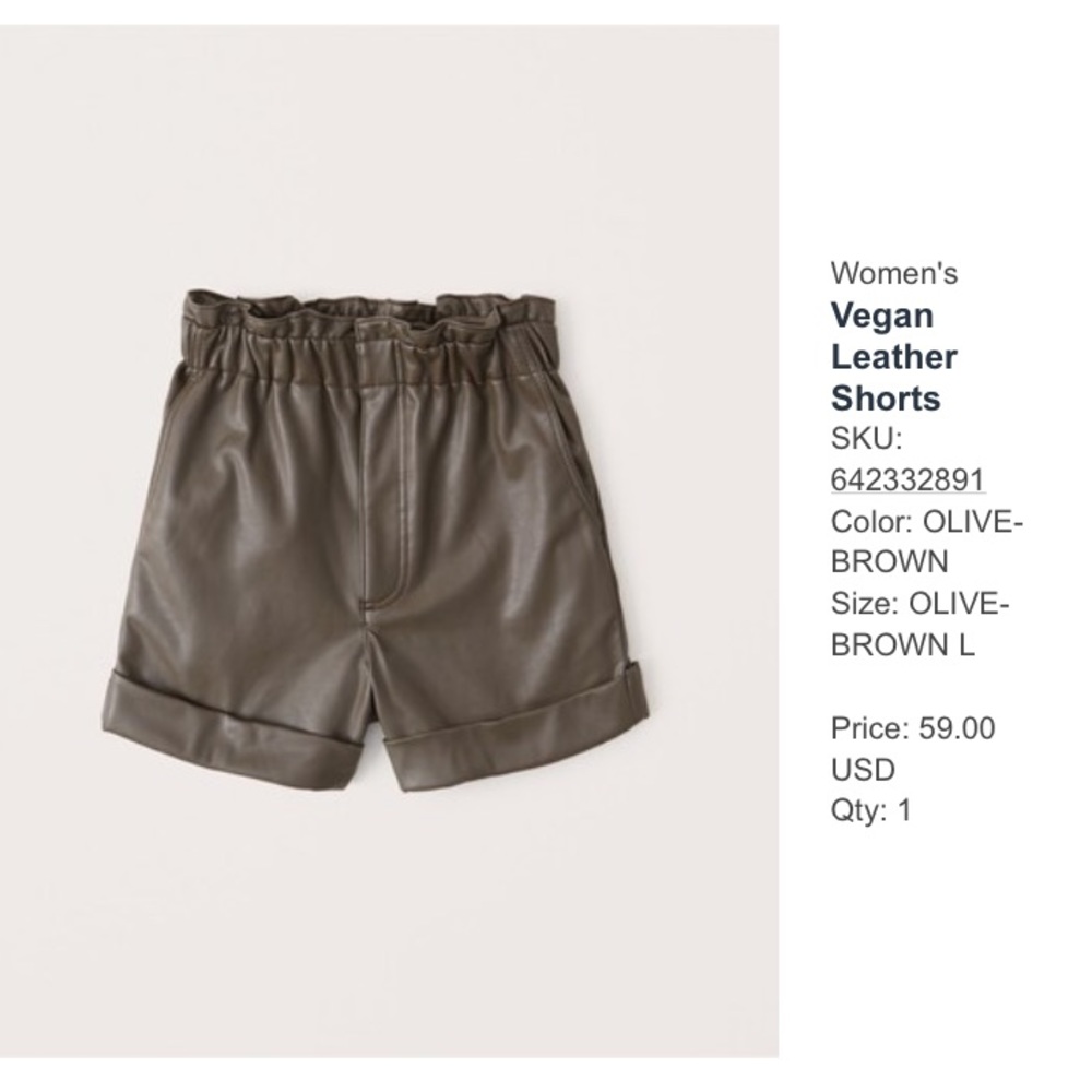 NWT Abercrombie Leather Shorts